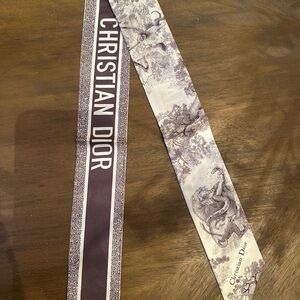 Christian Dior Mitza Toile de Jouy Sauvage Silk Bandeau Scarf